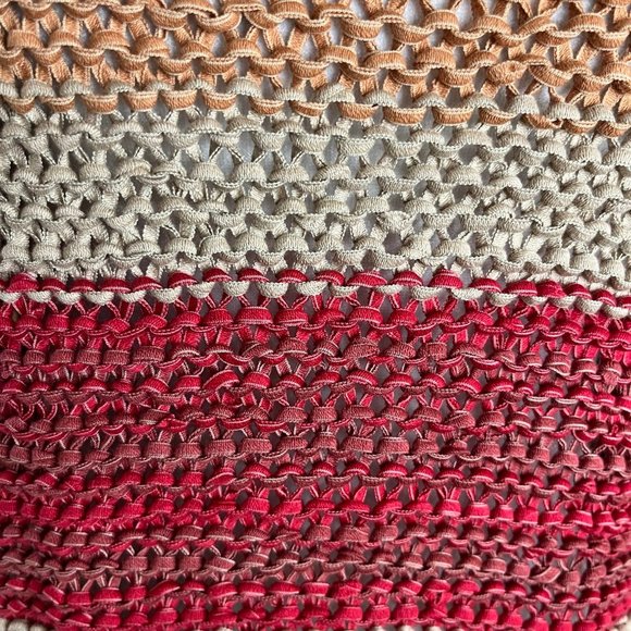 Free People Desert Moon Earth Tone Striped Crocheted Sweater Size Small - Picture 8 of 9